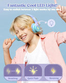 Seenda Bluetooth Wireless Headphones for Kids Boys Girls iPad Tablet School Airplane Over Ear LED Wired Headset with Mic - Tartaruga Shop